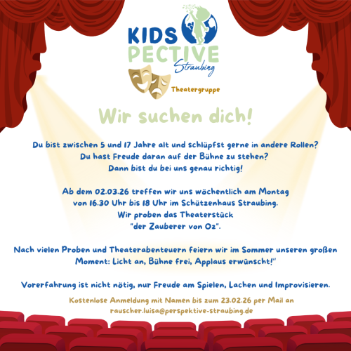 Ausschreibung für die Theaterproben